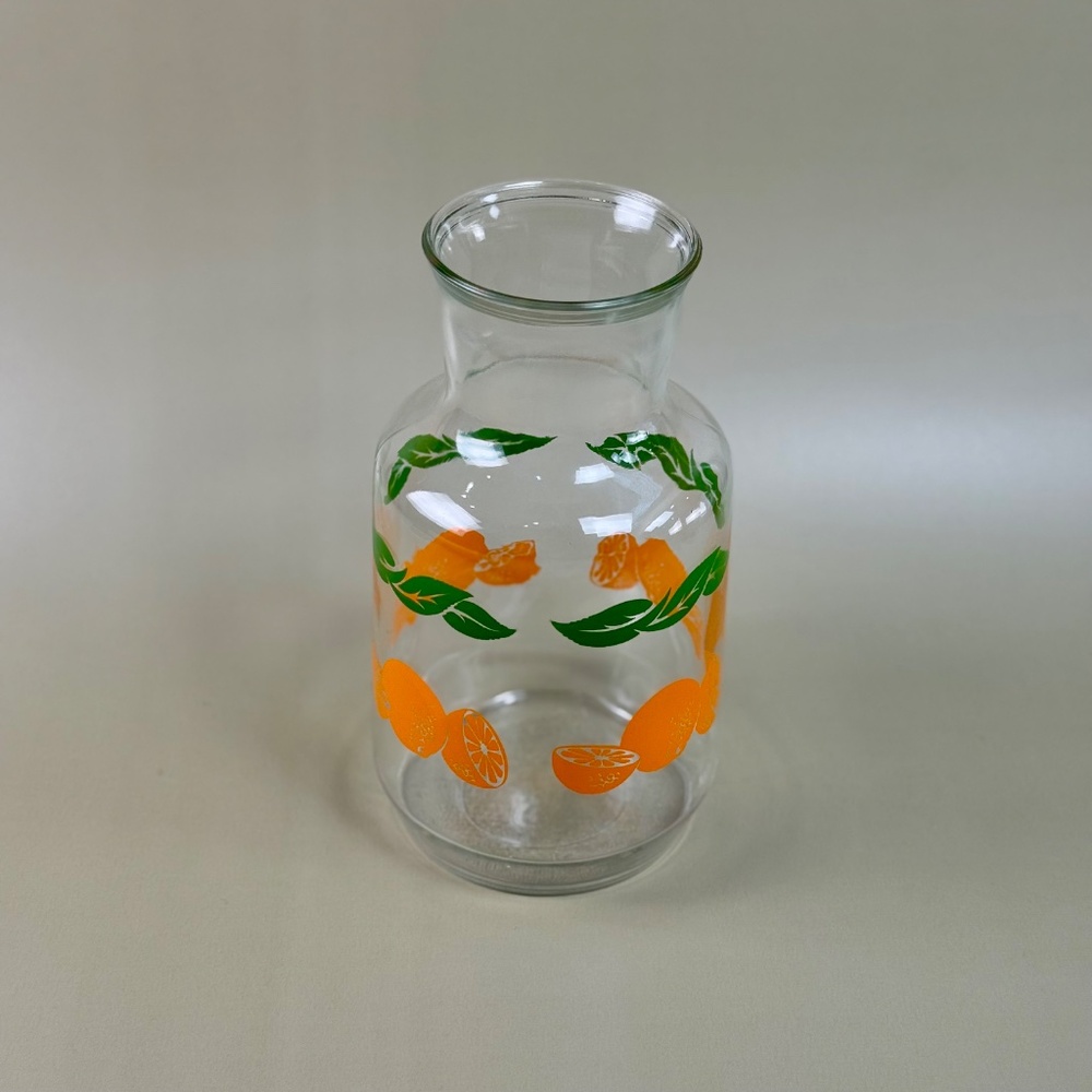 Vintage Anchor Hocking Juice Jug | Citrus Carafe with Oranges & Leaves | 1970s - Picture 5 of 15
